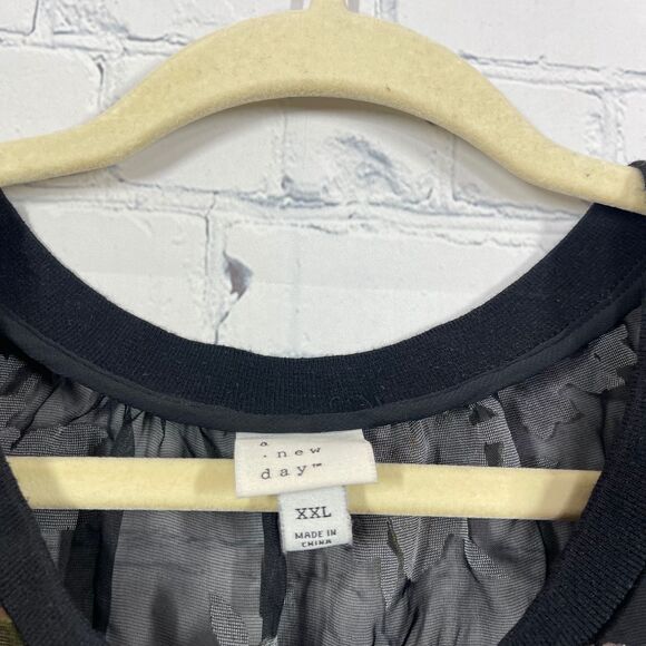 A New Day Tunic Women XXL Floral Velvet Burnout Sheer Pullover Blouse Top - Picture 4 of 11